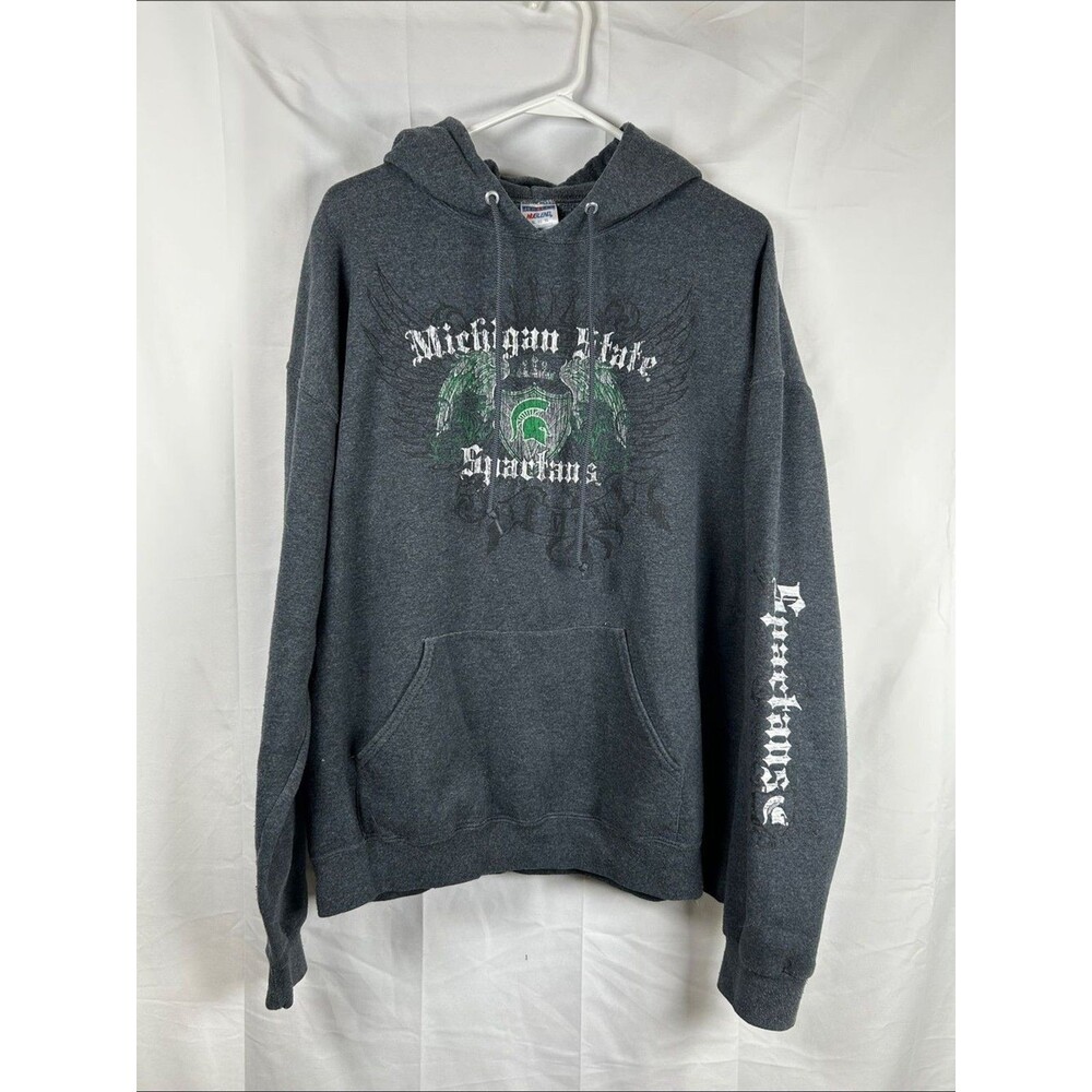 Michigan State Spartans Hoodie Adults XL Gray Y2K Cyber-grunge MMA-Skater Gothic